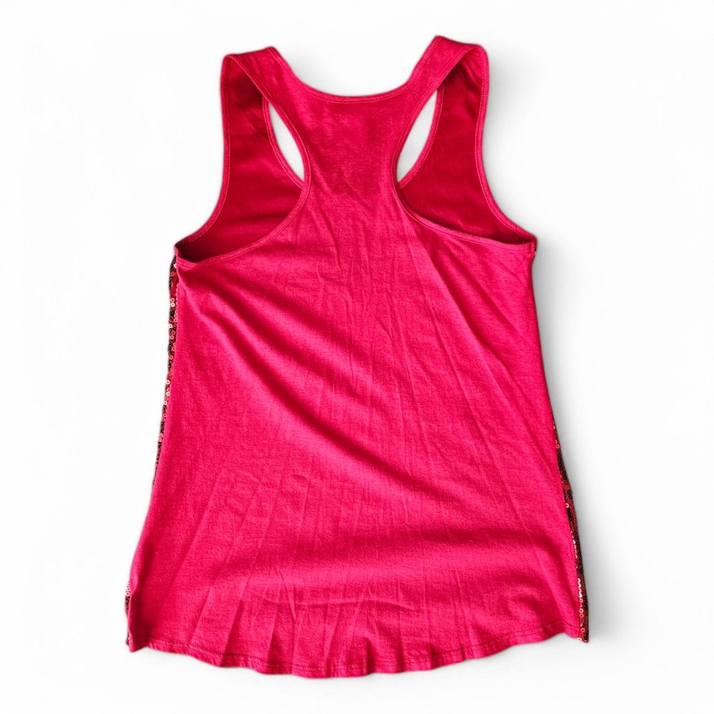 Women's Edgy Sequin Racerback Tank Top - Lovely Red - Picture 2 of 3